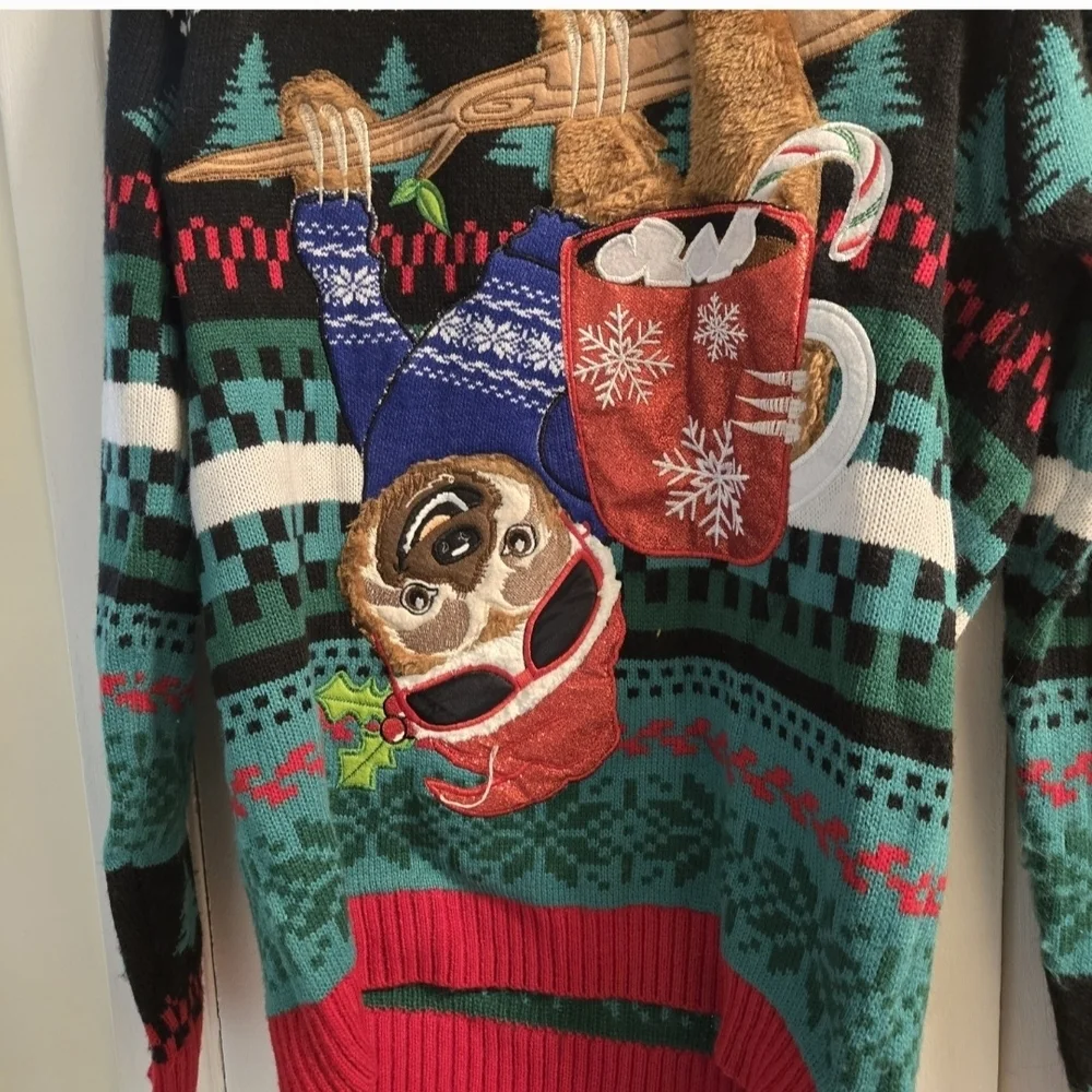 Blizzard Bay Sloth Design Ugly Sweater Size S
